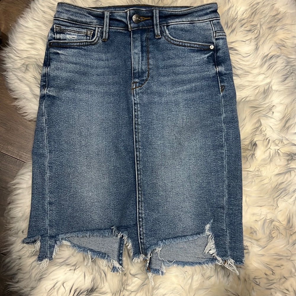 Sam Edelman frayed hem denim skirt